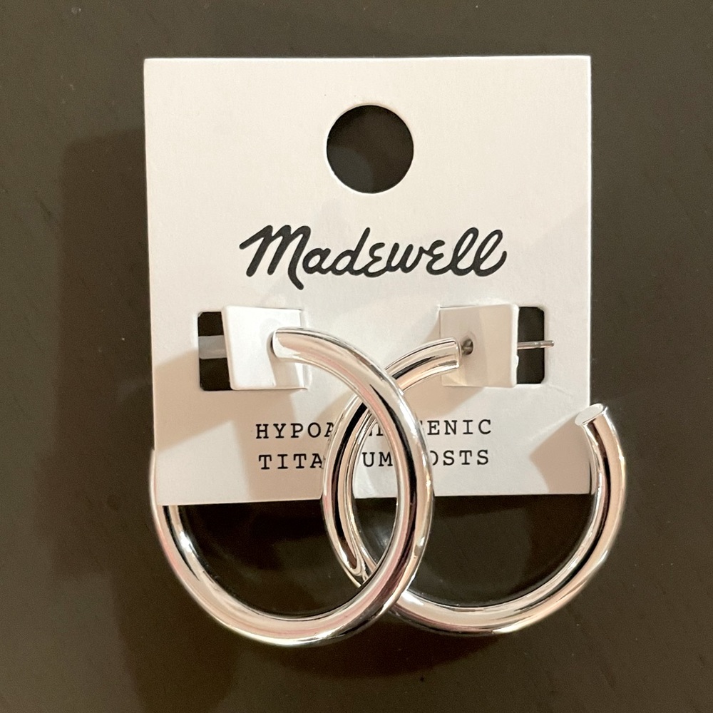 NWT Madewell chunky medium hoop earrings